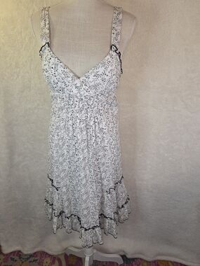City Triangles floral Tiered Ruffle Hem midi dress Boho Sweetheart Neck Sz 11